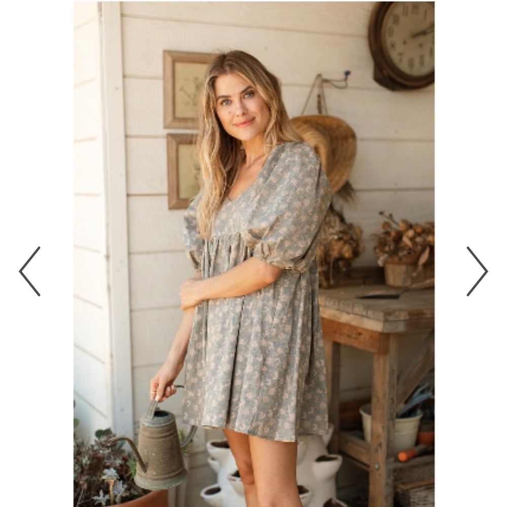 Carly Jean Los Angeles Blue Floral Mini Dress